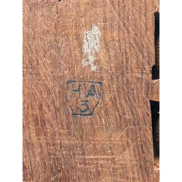 Vintage Hand-Carved Indian Wood Trivet / Decorative Stand with Inlay - Picture 3 of 4